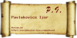 Pavlekovics Izor névjegykártya